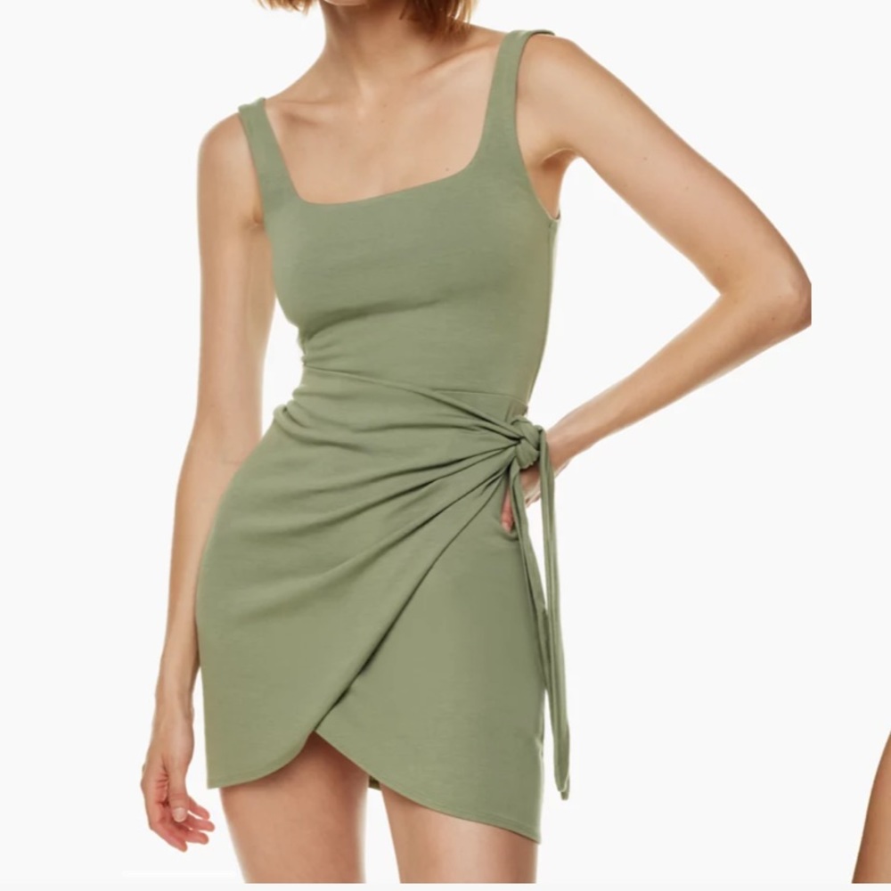 Wilfred Saturn Mini Dress from Aritzia - dusky green